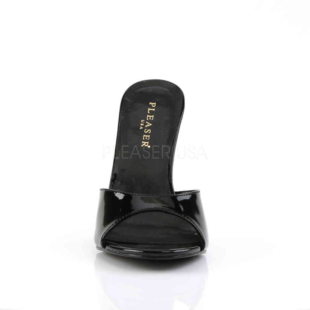 Pleaser - CLASSIQUE01 Pantoletten mit Absatz - Schwarz